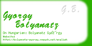 gyorgy bolyanatz business card